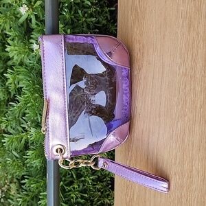 Versace Perfume Clear Purple Vinyl Wristlet